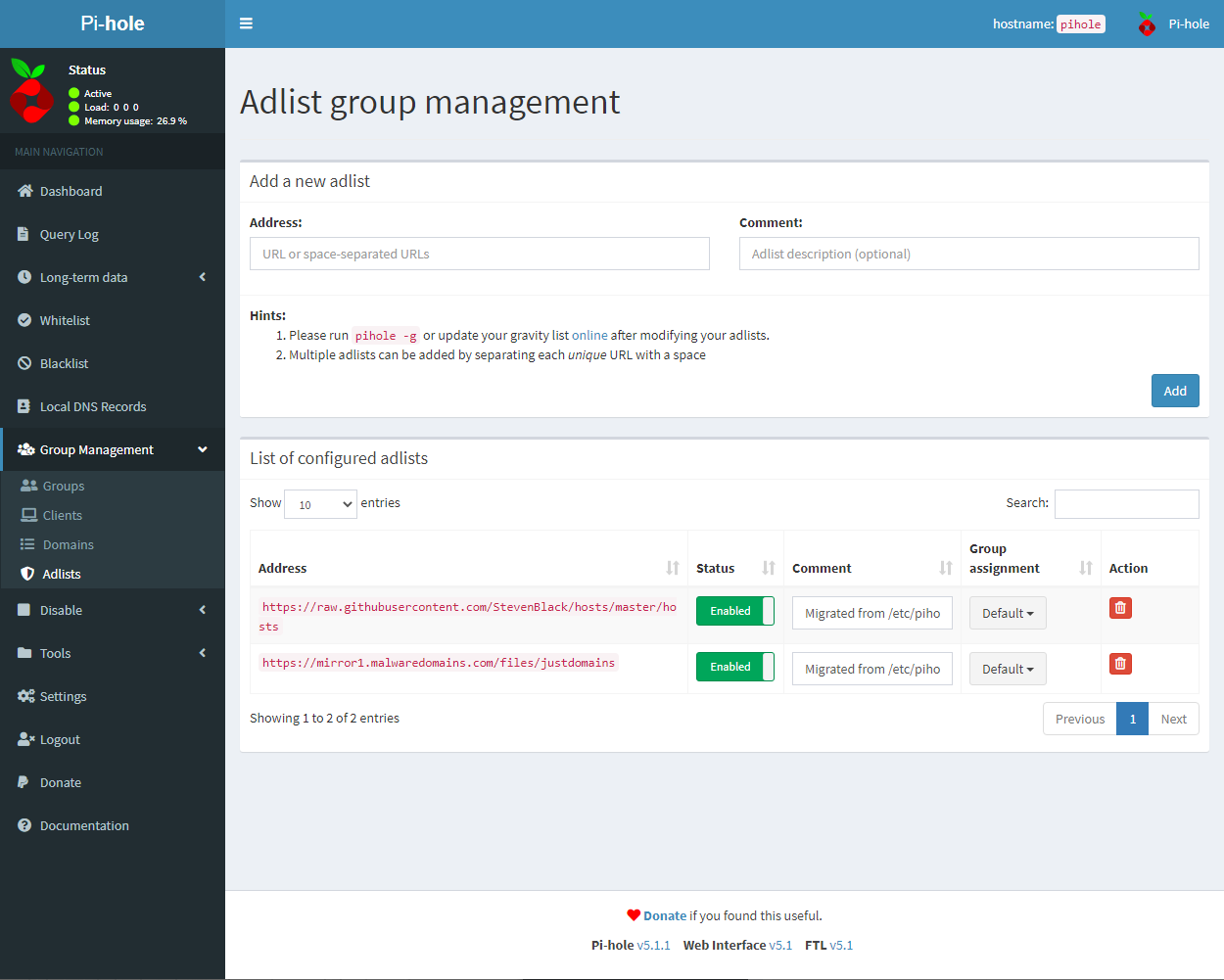 Pi Hole - Config Options - 4